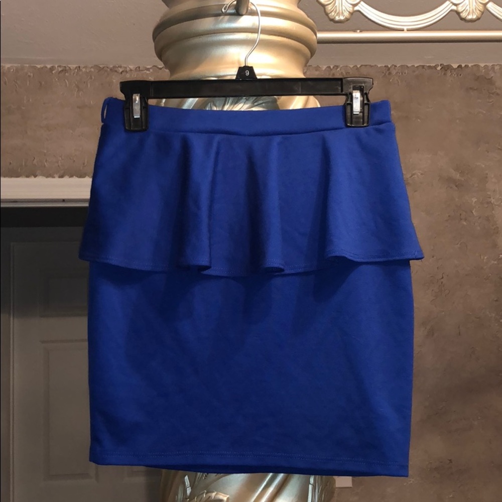 Blue peplum skirt